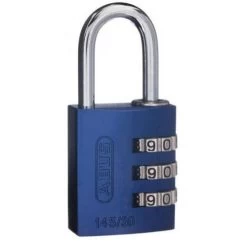 ABUS 3-WHEEL 30MM COMBINATION ALUMINIUM PADLOCK 145/30 VARIOUS COLOURS