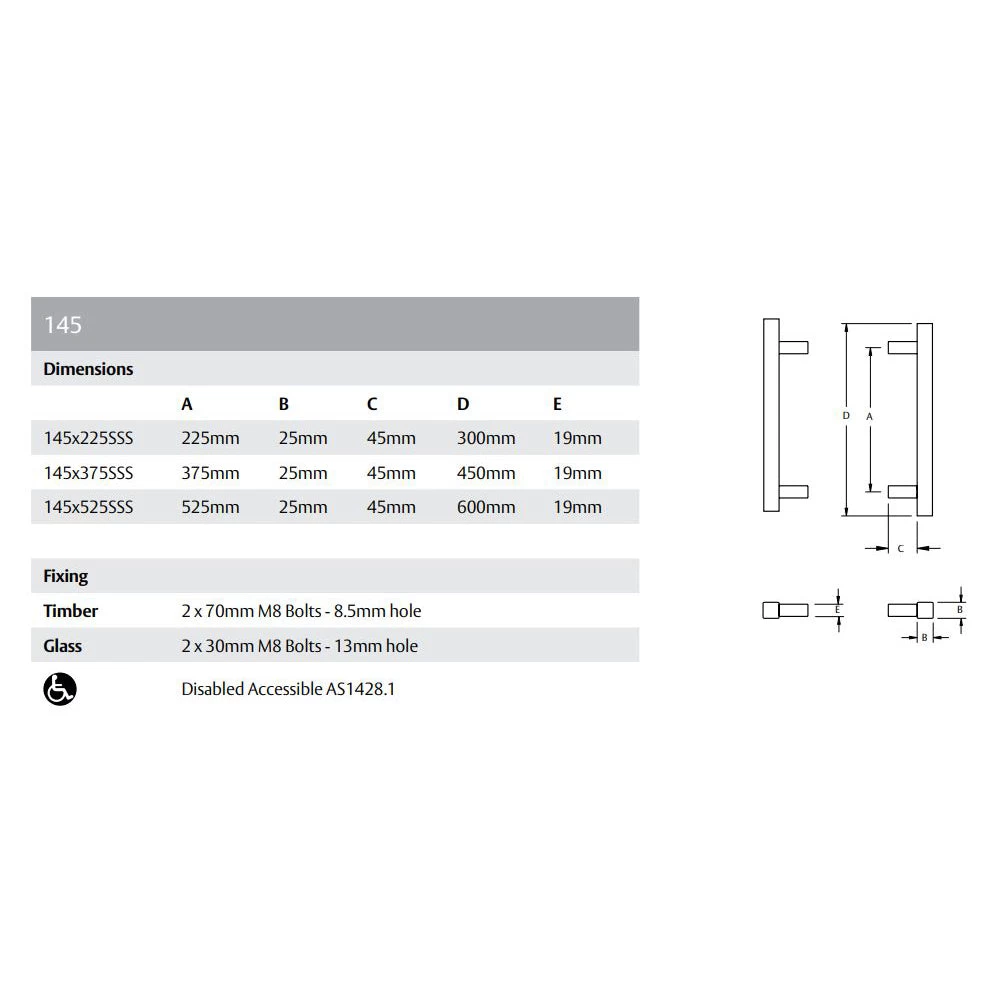 LOCKWOOD ENTRANCE PULL HANDLE - 145 - Image 2