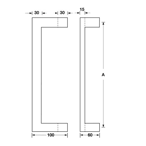 HAFELE PULL HANDLE SET - OFFSET SQUARE - Image 2