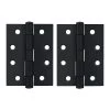 TRIO MATT BLACK BUTT HINGE FIXED PIN (PAIR) 100MM X 75MM X 2.5MM