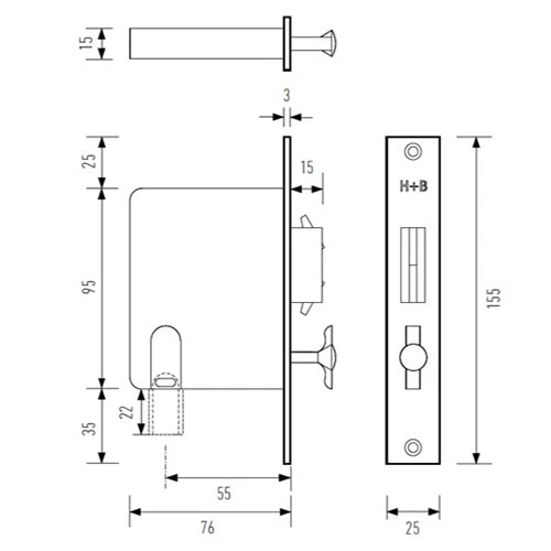 HALLIDAY AND BAILLIE SLIDING DOOR PRIVACY SET HB695 (250MM) - Image 4
